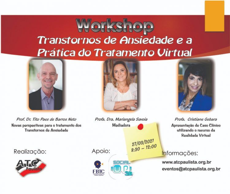 [Workshop Online] Transtornos de Ansiedade e a Prática do Tratamento Virtual