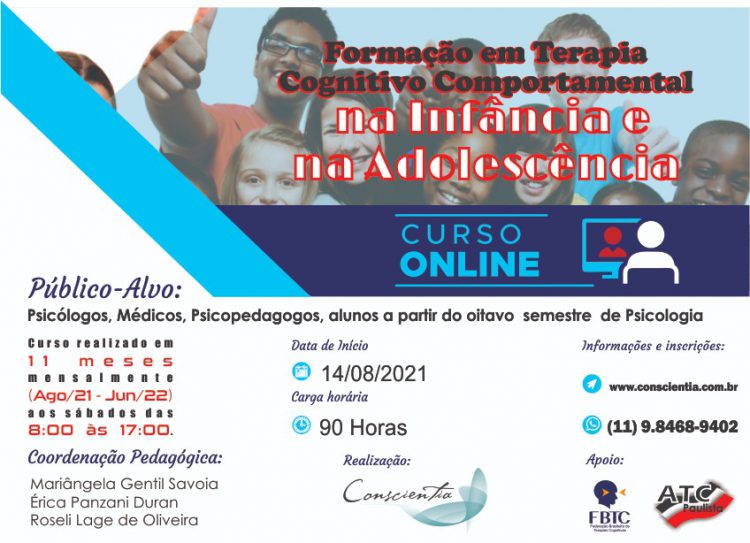 [Curso Online] Formação em Terapia Cognitivo Comportamental na Infância e Adolescência