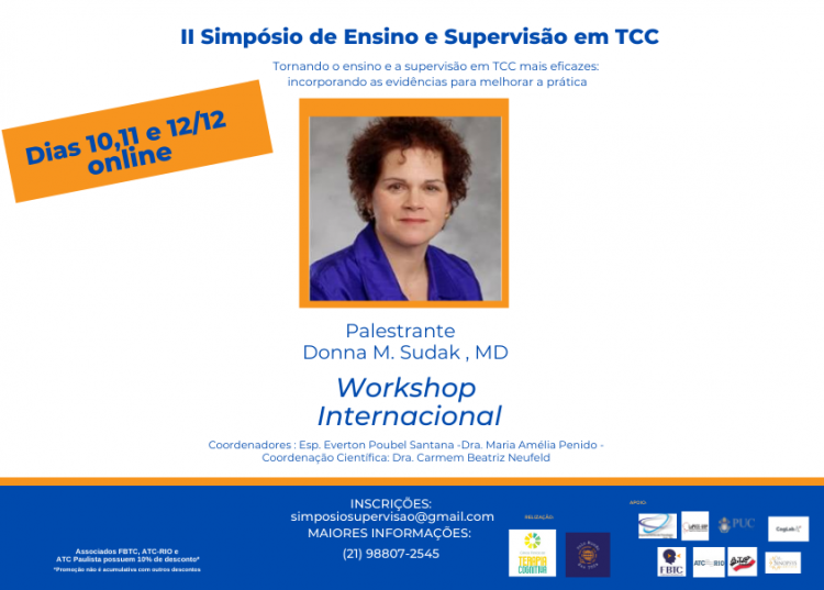 [Workshop Internacional] Donna M. Sudak, MD – Pelo Mundo das TCCs