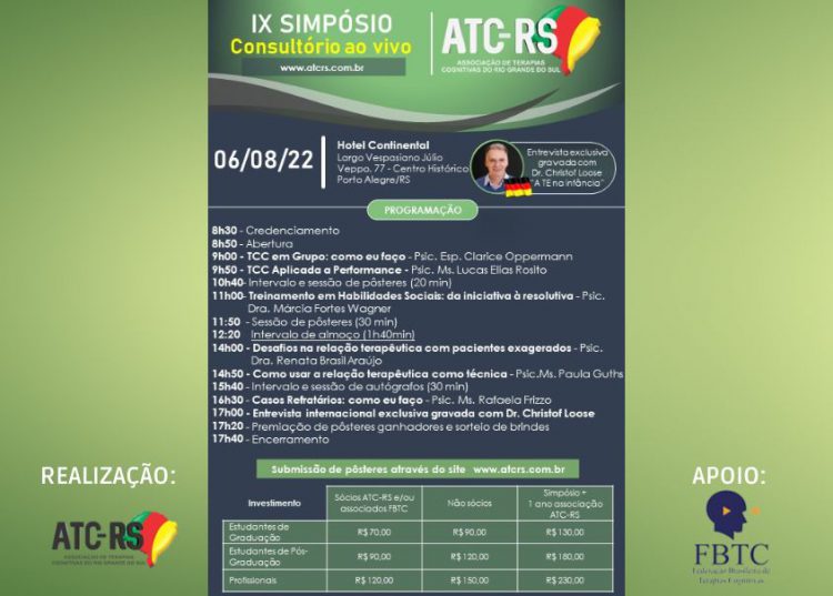 IX SIMPÓSIO ATC-RS “CONSULTÓRIO AO VIVO”  