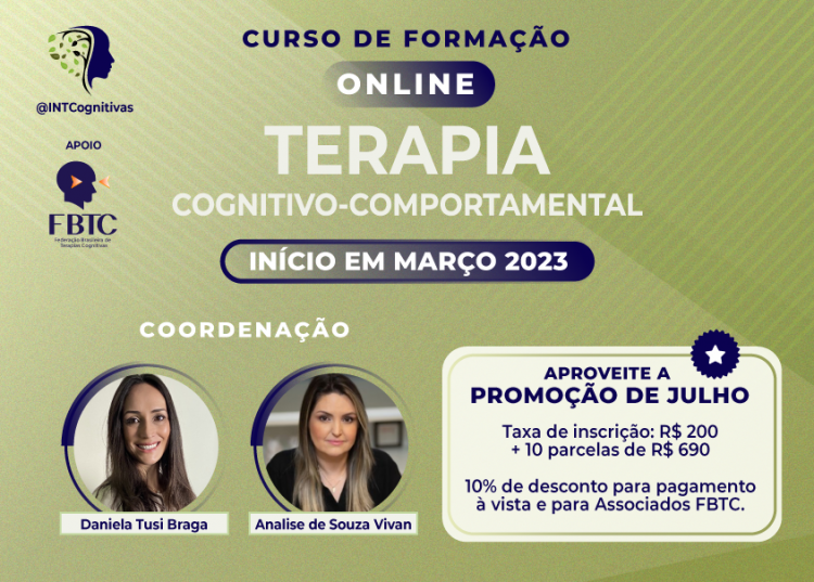 Curso Formação Terapia Cognitivo-Comportamental [INTCognitivas]