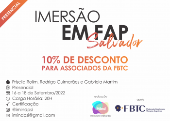 Imersão em FAP  “Promova a sua Prática Clínica com a Psicoterapia Analítica Funcional”