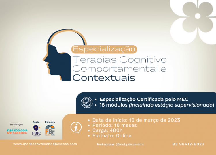 Especialização  Terapias Cognitivo Comportamentais e Contextuais [Online]