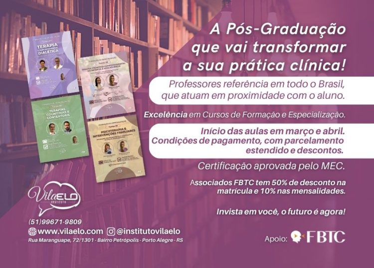 Ainda dá tempo de se inscrever nos Cursos de Pós-Graduação do Instituto Vila Elo!