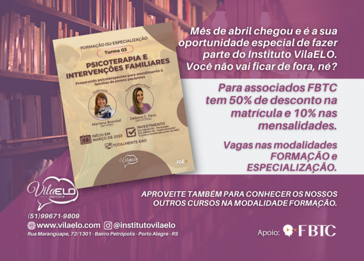 AINDA DÁ TEMPO de fazer parte do Instituto VilaELO em abril!