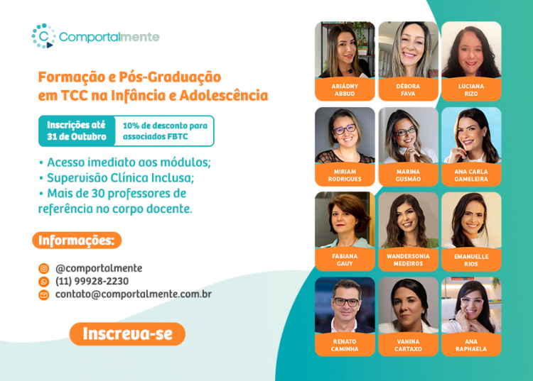 Formação e Pós-graduação em TCC na Infância e Adolescência da Comportalmente