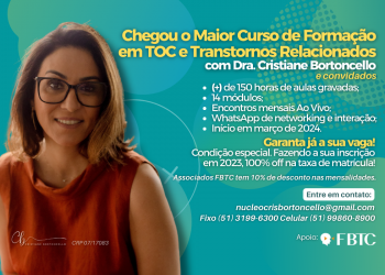 INSCRIÇÕES ABERTAS PARA O MAIOR CURSO DE FORMAÇÃO EM TOC E TRANSTORNOS RELACIONADOS DO BRASIL!