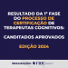 Resultado da 1ª Fase do Processo de Certificação de Terapeutas Cognitivos – Edição 2024