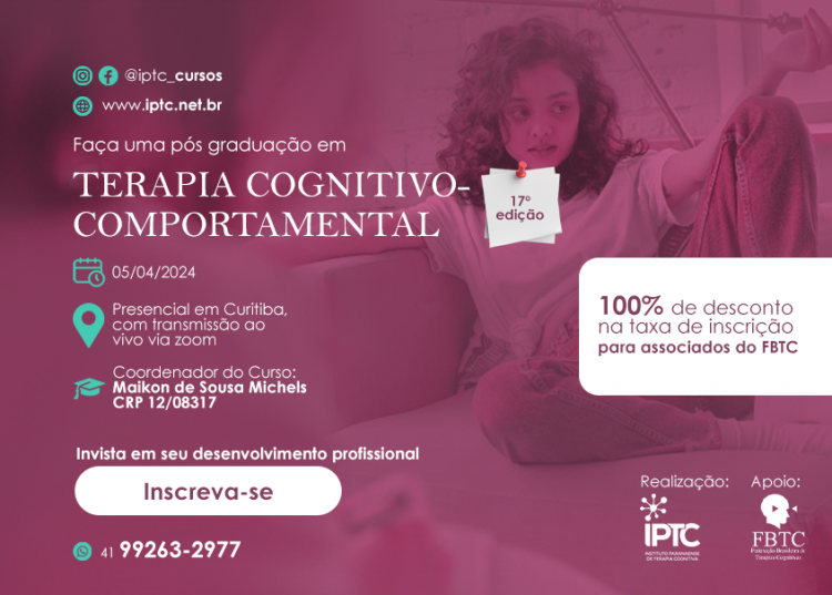 Pós Graduação em Terapia Cognitivo-Comportamental  – IPTC