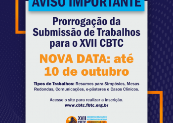 Prorrogação da Submissão de Trabalhos para o XVII CBTC 2025