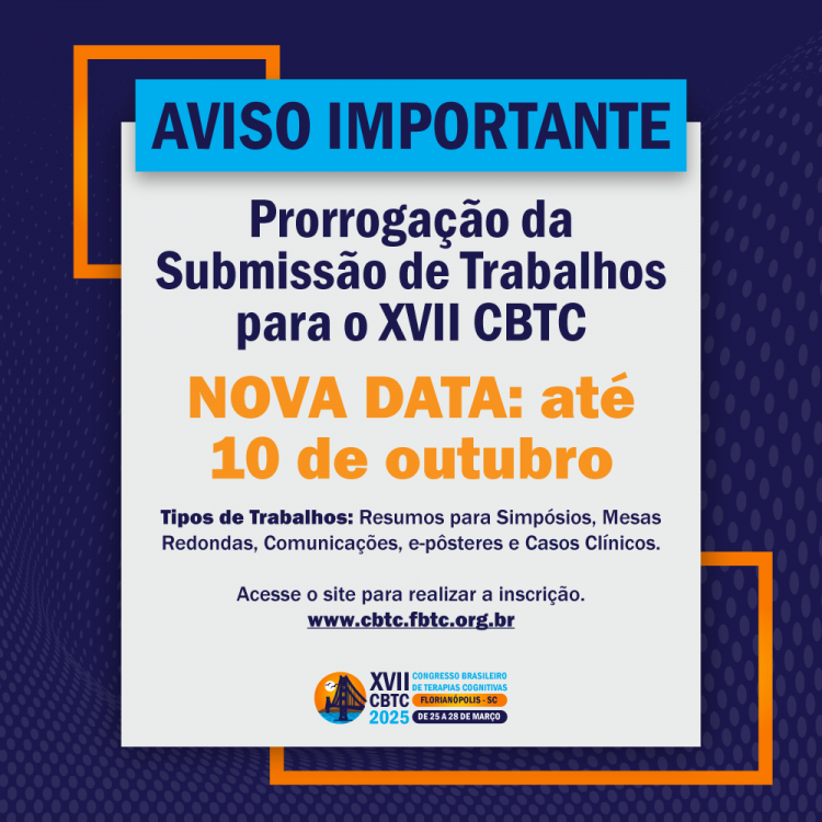Prorrogação da Submissão de Trabalhos para o XVII CBTC 2025