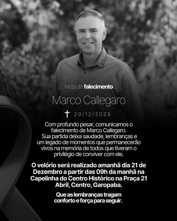 Nota de Falecimento – Marco Callegaro